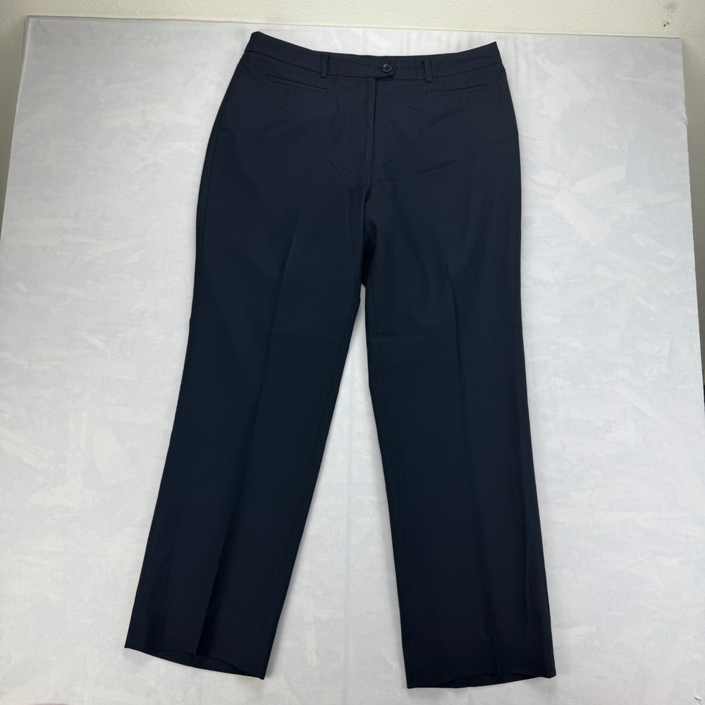 Murphy and Hartelius Dress Pants Women's 16 Navy Wool Blend Formal Straight Leg